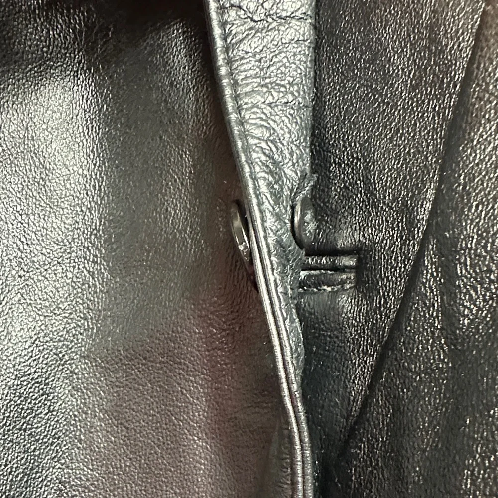 Stafford Executive Black Genuine Leather Men's Blazer Jacket RN93677 Sz‎ M